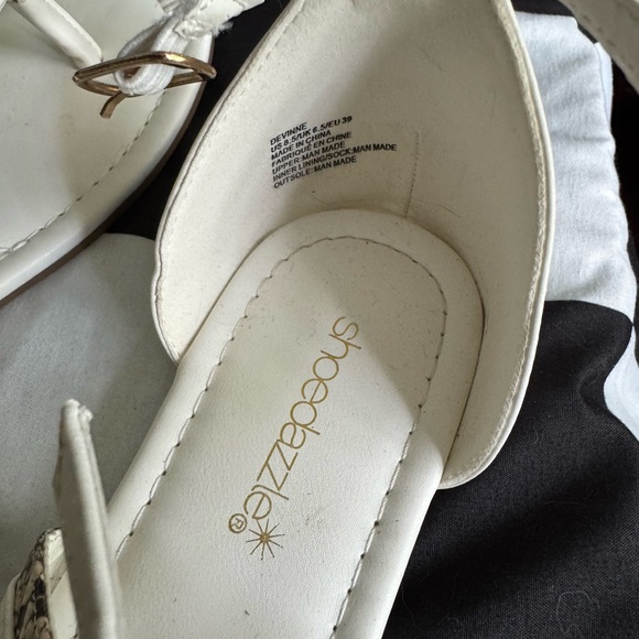 Shoe Dazzle Elegant White and Tan Sandals - Picture 2 of 2